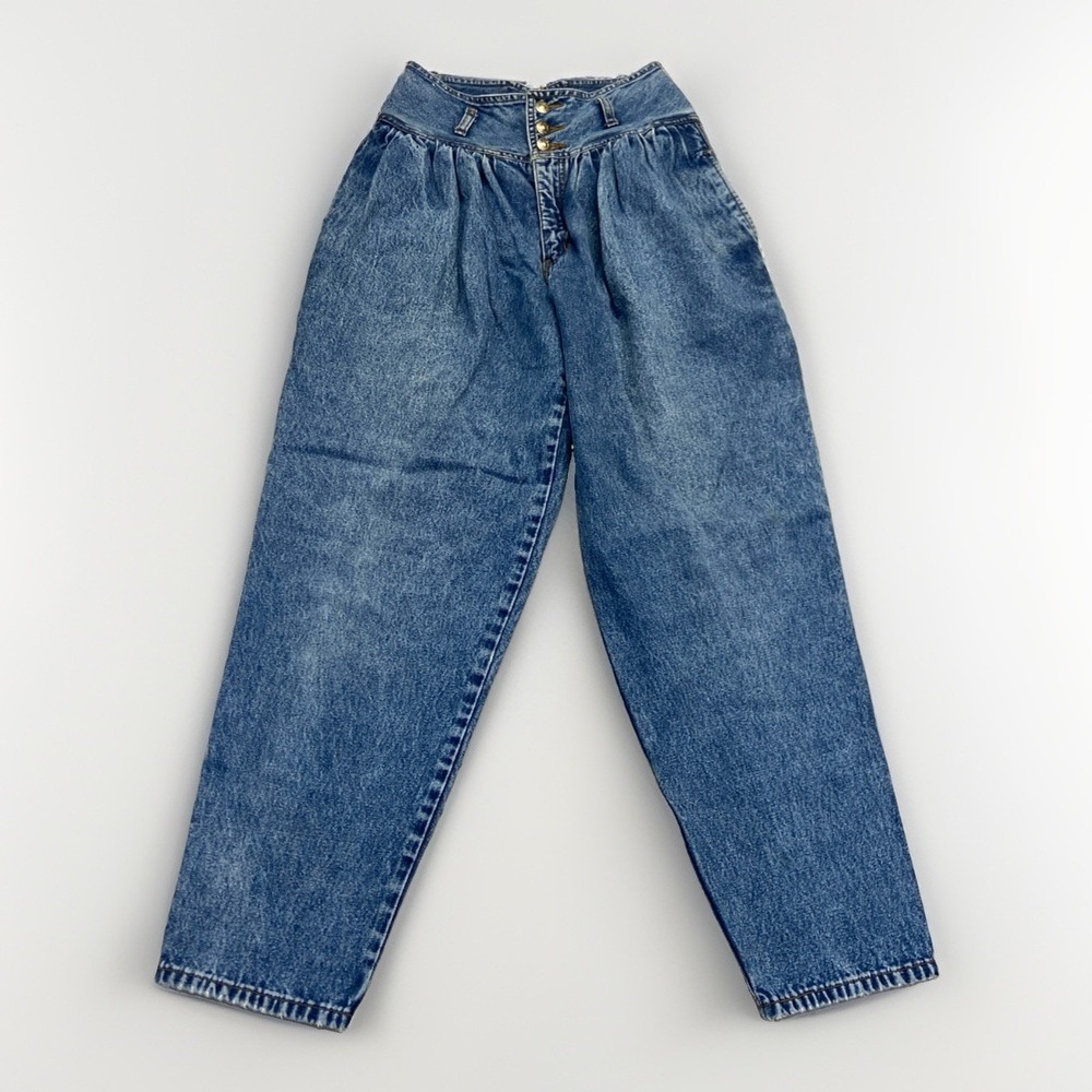 Vintage Jordache Jeans Womens 24 x 28 No Exit High Waisted Pleated Denim 80s 90s